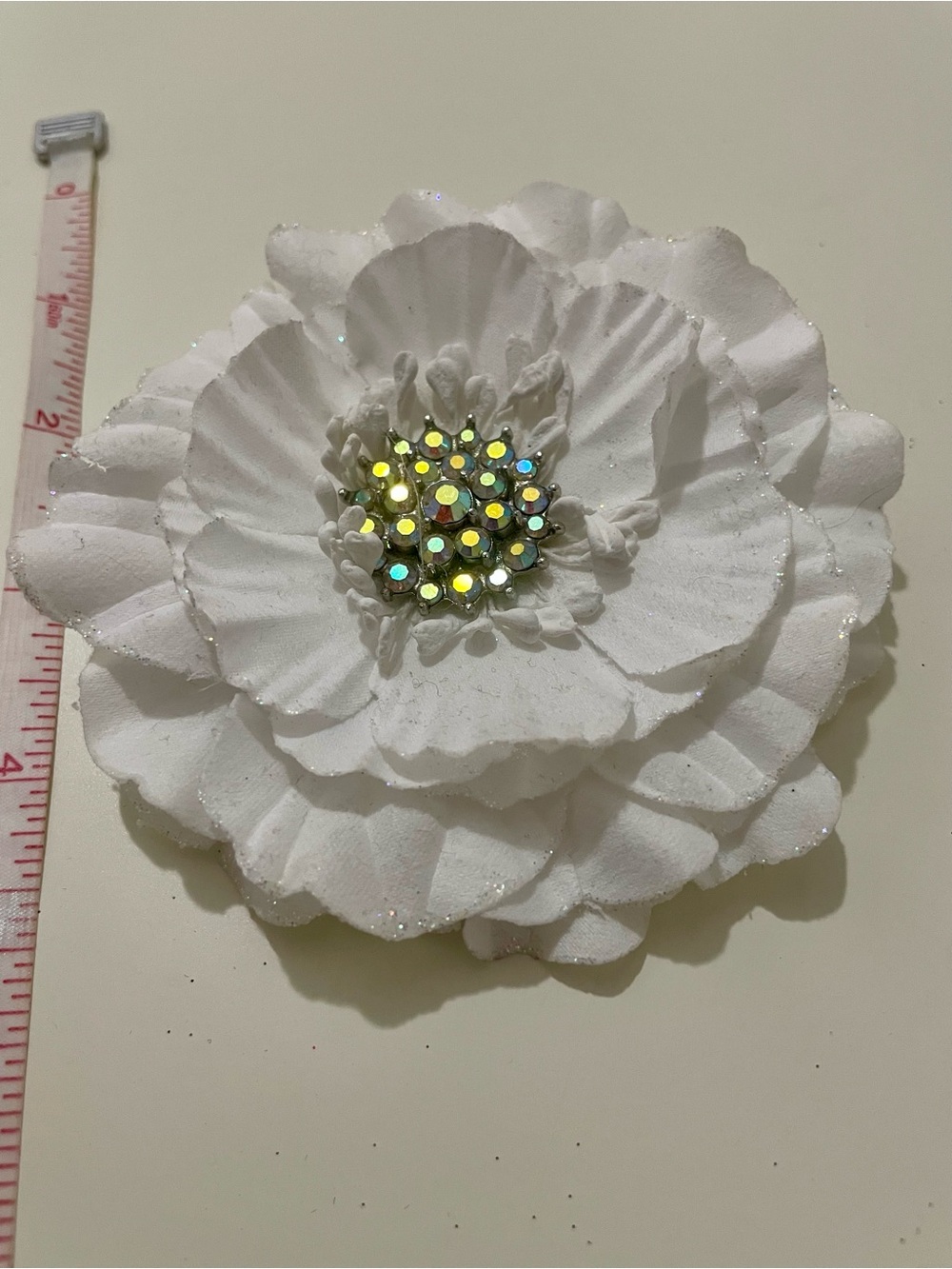 Tieks White Fabric Flower Accessory